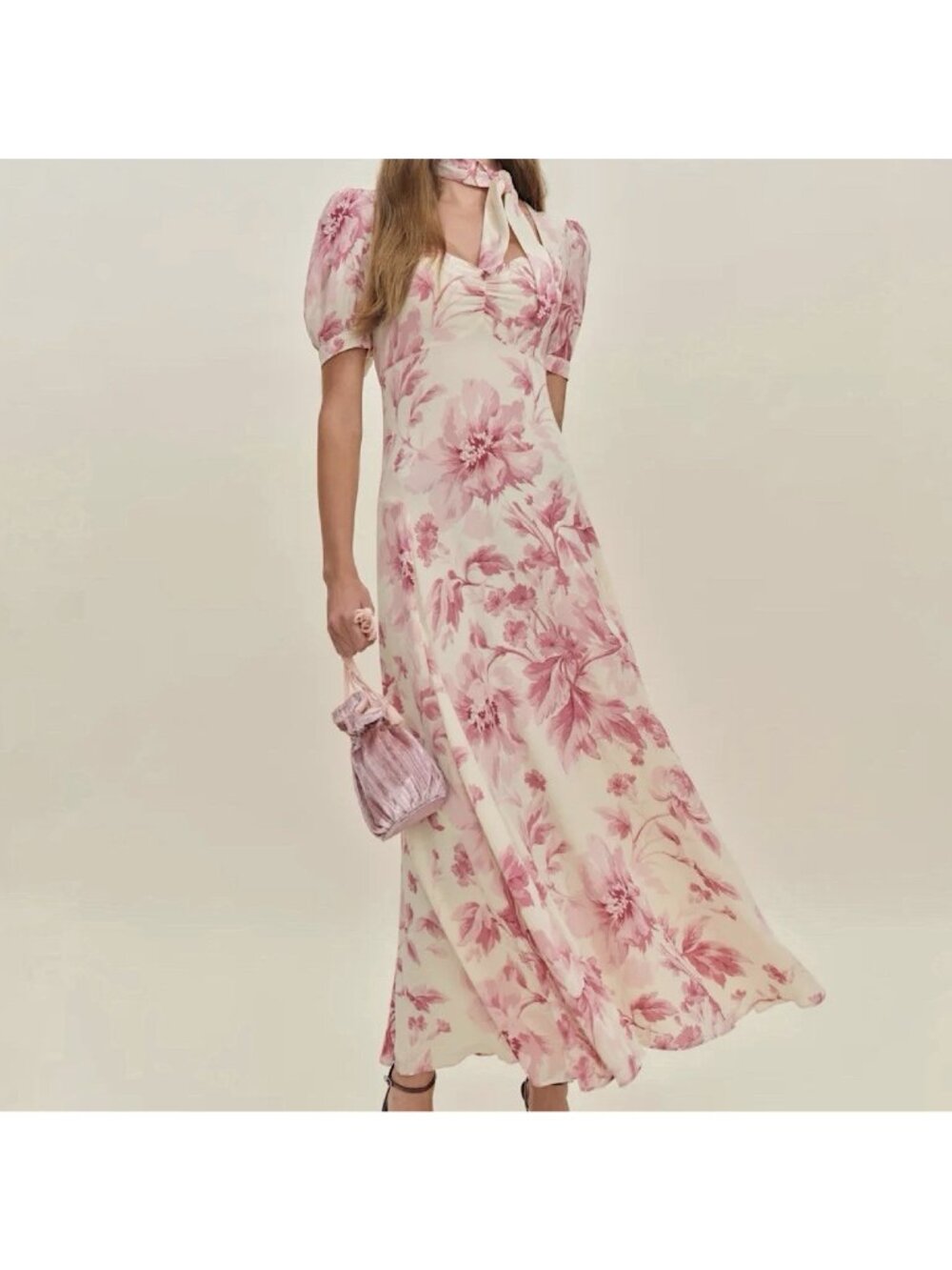 NEW Reformation Chrissie Pink Floral Maxi Dress Swoon Womens Size 10 Romantic